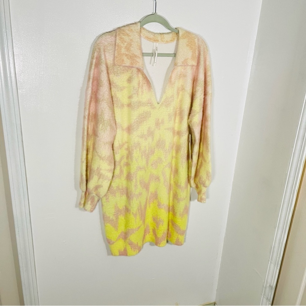 NWT Anthropologie Long-Sleeve V-Neck Sweater Mini Dress - Picture 3 of 10